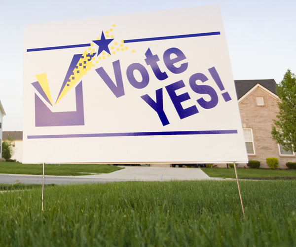 Custom printed yard signs for political campaigns